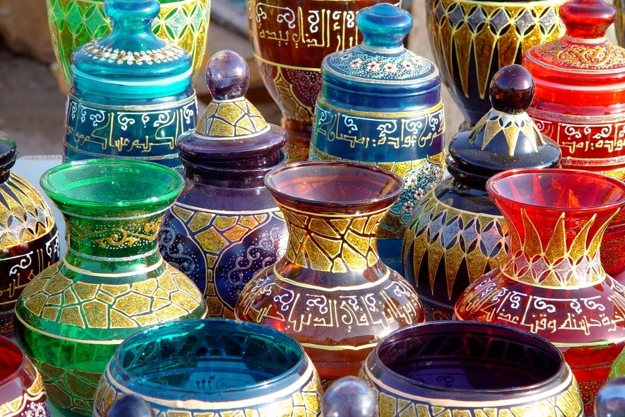 Moroccan handicrafts in the souk