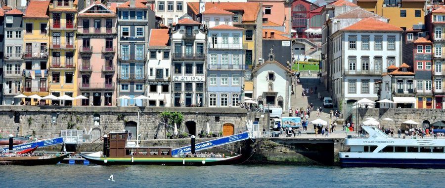The Ribeira waterfront in Porto