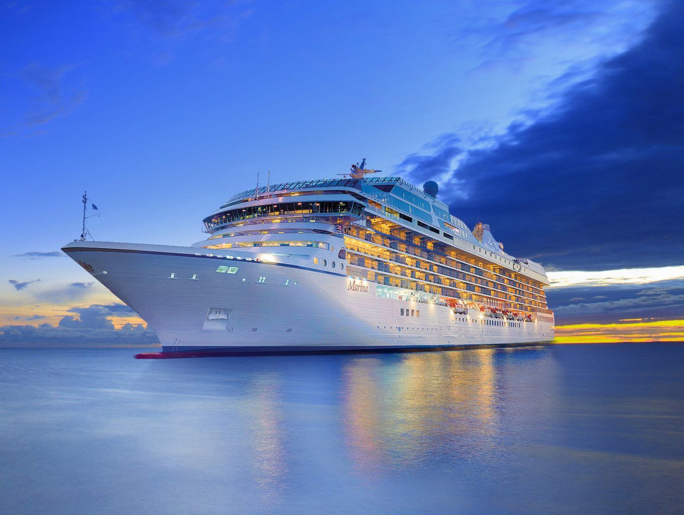 The Oceania Marina at sea