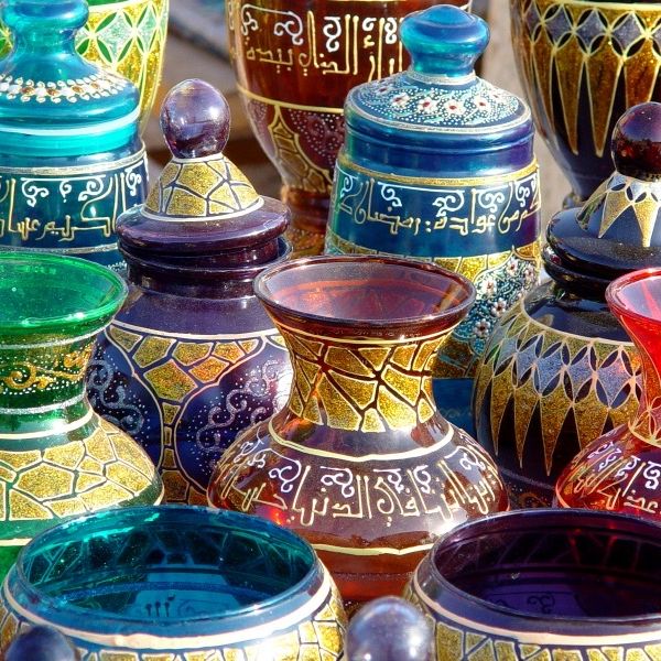 Moroccan handicrafts in the souk